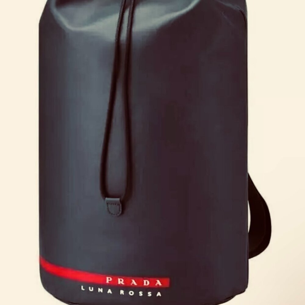 PRADA Luna Rossa Extreme Travel Bag Duffle Bag Black Nylon Drawstring